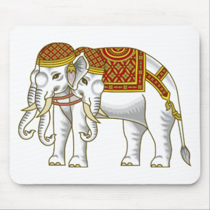 Thailändischer Erawan weißer Elefant Mousepad