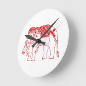 Thailändischer Erawan weißer Elefant Runde Wanduhr (Winkel)