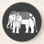 Thailändischer Erawan weißer Elefant Sandstein Untersetzer (Vorne)