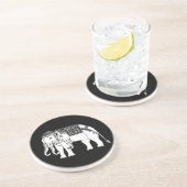 Thailändischer Erawan weißer Elefant Sandstein Untersetzer (Seite)