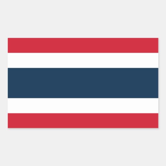 Thailändischer Flag-Rectangle-Aufkleber Rechteckiger Aufkleber (Vorderseite)