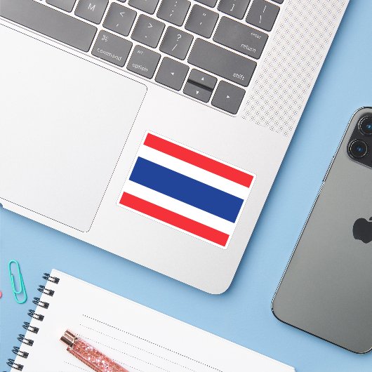 Thailändischer Flaggenaufkleber Aufkleber (Laptop mit iPhone)