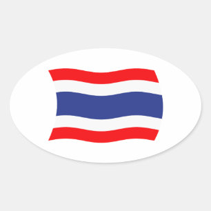 Thailändischer Flaggenaufkleber Ovaler Aufkleber