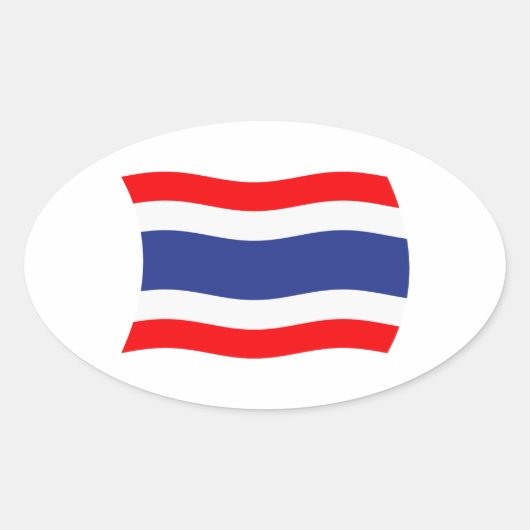 Thailändischer Flaggenaufkleber Ovaler Aufkleber (Vorderseite)