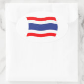 Thailändischer Flaggenaufkleber Ovaler Aufkleber (Tasche)