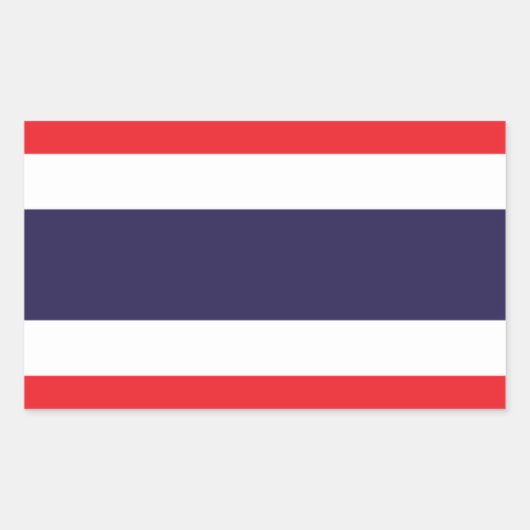 Thailändischer Flaggenaufkleber Rechteckiger Aufkleber (Vorderseite)