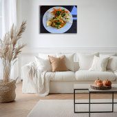 Thailändischer HühnerSattel mit Gemüse und Reis Poster