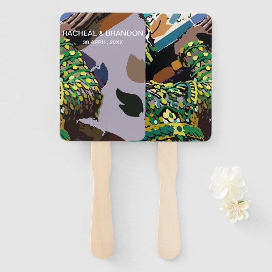 thailändischer Kulturriese auf chao phraya in thai Fächer (Vorne und Hinten)