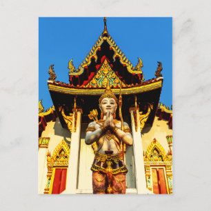 Thailändischer Tempel und Buddha 1102 Postkarte