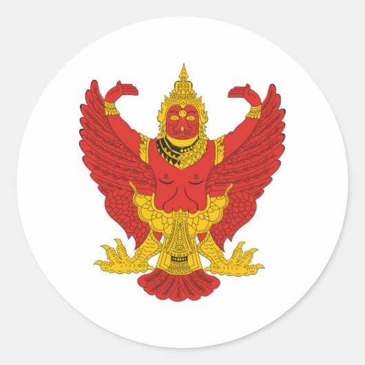 thailändisches Emblem Runder Aufkleber (Vorderseite)