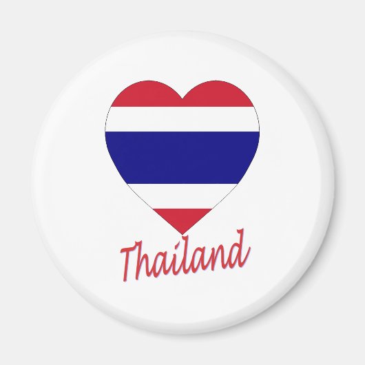 Thailändisches Flaggenherz Magnet (Vorne)