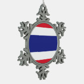 thailändisches Flaggenlogo Schneeflocken Zinn-Ornament (Links)