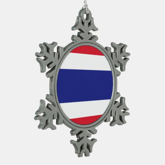 thailändisches Flaggenlogo Schneeflocken Zinn-Ornament (Links)