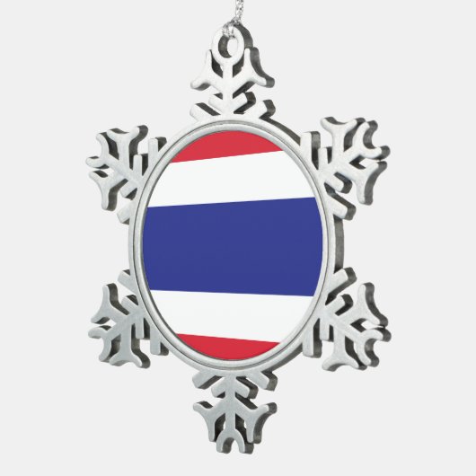 thailändisches Flaggenlogo Schneeflocken Zinn-Ornament (Rechts)
