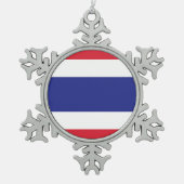 thailändisches Flaggenlogo Schneeflocken Zinn-Ornament (Vorderseite)
