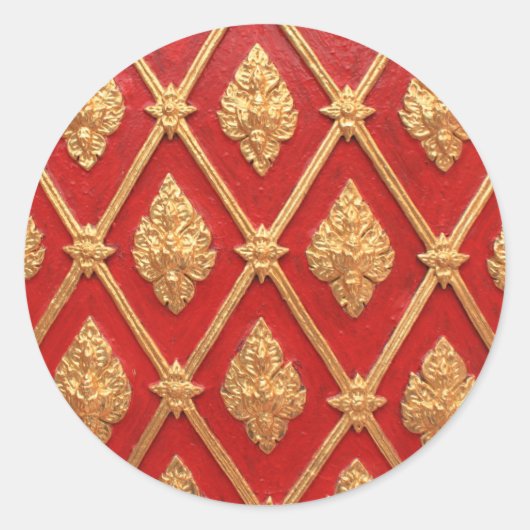 Thailändisches Kunstmuster Runder Aufkleber (Vorderseite)