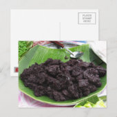 Thailändisches Lao-Schwarz-klebriger Reis [Khao Postkarte (Vorne/Hinten)