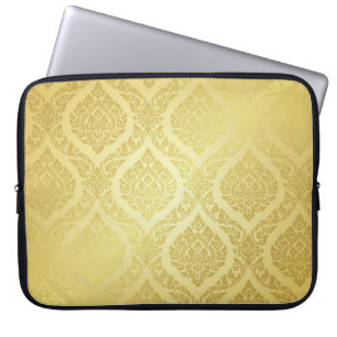 Thailändisches Muster, goldener Hintergrundthai, M Laptopschutzhülle
