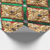 Thailändisches Muster in der Wand des thailändisch Geschenkpapier (Ecke)