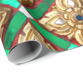 Thailändisches Muster in der Wand des thailändisch Geschenkpapier (Rolleneckpunkt)