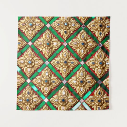 Thailändisches Muster in der Wand des thailändisch Wandteppich (Vorderseite)