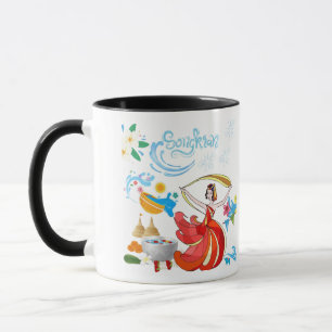Thailändisches Neujahrsglanz Schwarz & Weiß Tasse