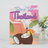 Thailändisches Strandurlaub-Poster Einladung (Stehend Vorderseite)