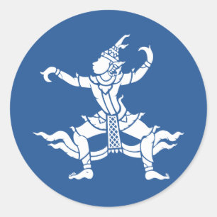 Thailändisches Tänzer ⚠ Thailand-Zeichen ⚠ Runder Aufkleber