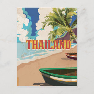 Thailändisches Vintage-Reiseposter Postkarte
