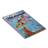 Thailändisches Vintages Flugzeugverkehr-Plakat Notizblock (Rechte Seite)