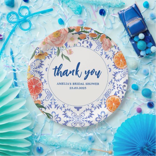 Thais Amore Blumenstrauß Sommer Brautparty Pappteller (Party)