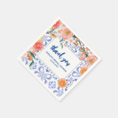 Thais Amore Blumenstrauß Sommer Brautparty Serviette (Ecke)