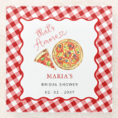 Thais Amore Italienisches Pizza Party Brautparty Glasuntersetzer (Vorderseite)