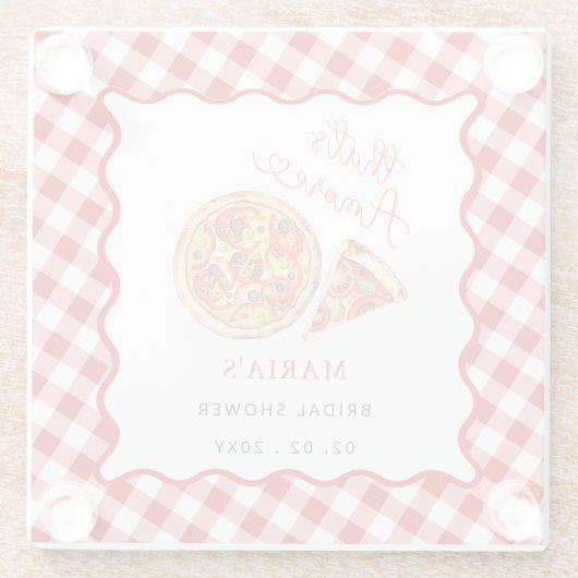 Thais Amore Italienisches Pizza Party Brautparty Glasuntersetzer (Rückseite)