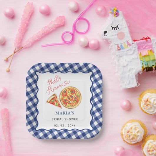 Thais Amore Italienisches Pizza Party Brautparty Pappteller (Party)