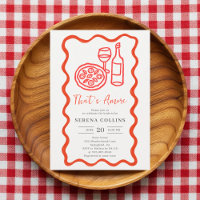 Thais Amore Pizza Wine Bridal Dusche Einladung