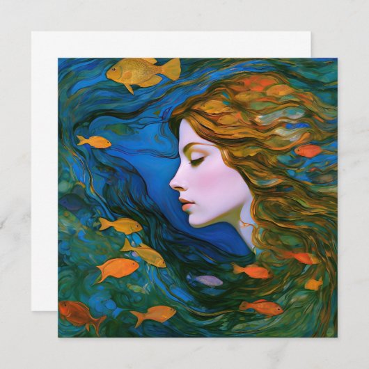 "Thalassa" - Frauen im Wasser Einladung (Vorne/Hinten)