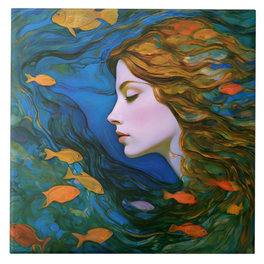 "Thalassa" - Frauen im Wasser Fliese (Vorderseite)