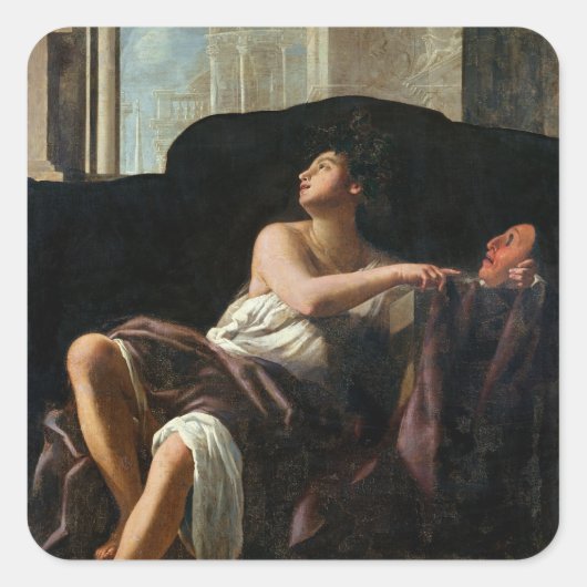 Thalia, Muse of Comedy Quadratischer Aufkleber (Vorderseite)