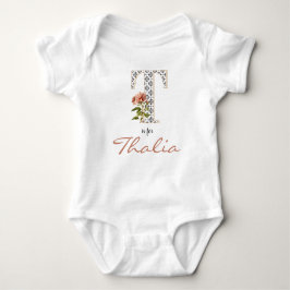 Thalia Name Reveal Blumenbrief T Rosa Blume Baby Strampler