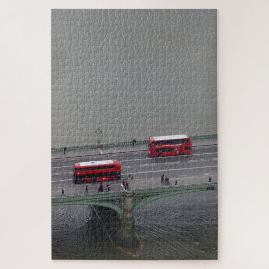Thames Bridge & Buses London Jigsaw Puzzle (Vertikal)