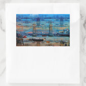 Thames Erinnerungen Tower Bridge, London England Rechteckiger Aufkleber (Tasche)