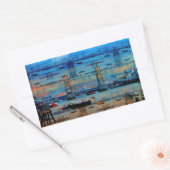 Thames Erinnerungen Tower Bridge, London England Rechteckiger Aufkleber (Umschlag)