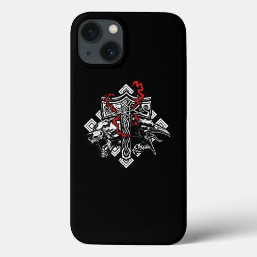 Thammer Mjolnir Rune Protection Odin Raven Vik Case-Mate iPhone Hülle (Rückseite)