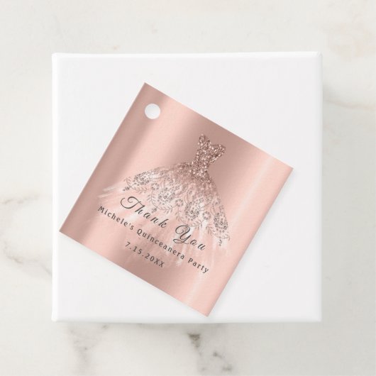 Than You Bridal 16. Quinceanera Gold Rose Geschenkanhänger (Beispiel)