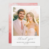 "Than You" Elegant Pastel Modern Dankeskarte (Vorne/Hinten)
