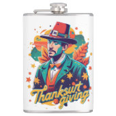 Thancksgiving Flask, Funny Flask, Erntedank Dri Flachmann (Vorderseite)