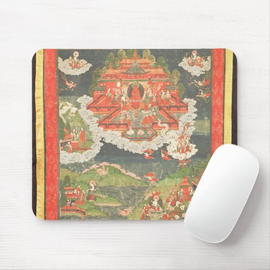 Thangka des Paradieses von Amitabha Mousepad (Mit Mouse)