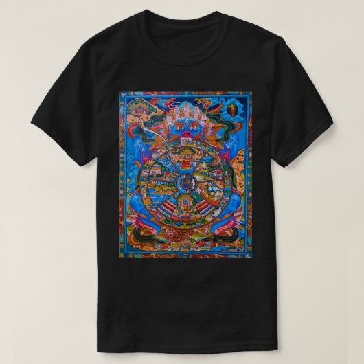 Thangka Samsara Mandala Buddhist Wheel of of  T-Shirt (Design vorne)