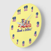 Thank a Soldier Yellow Große Wanduhr (Winkel)